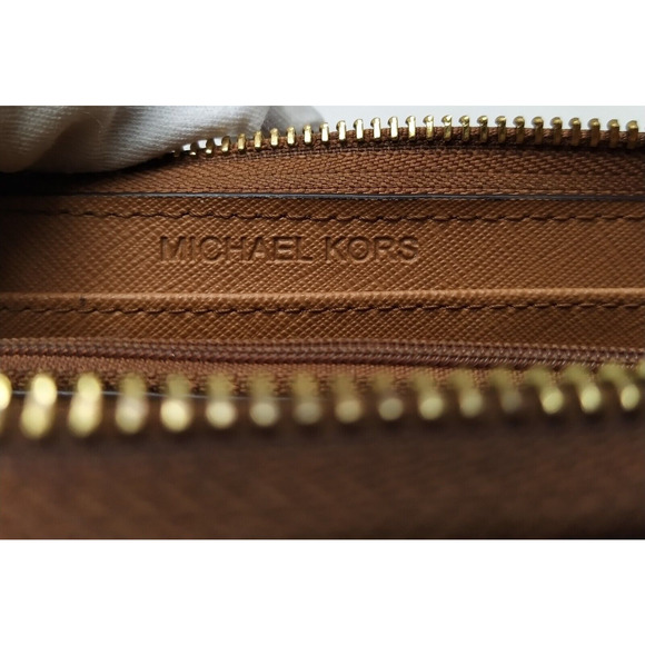 Michael Kors Brown Pebbled Leather Zipper Closure Credit Card Wallet - Picture 12 of 16